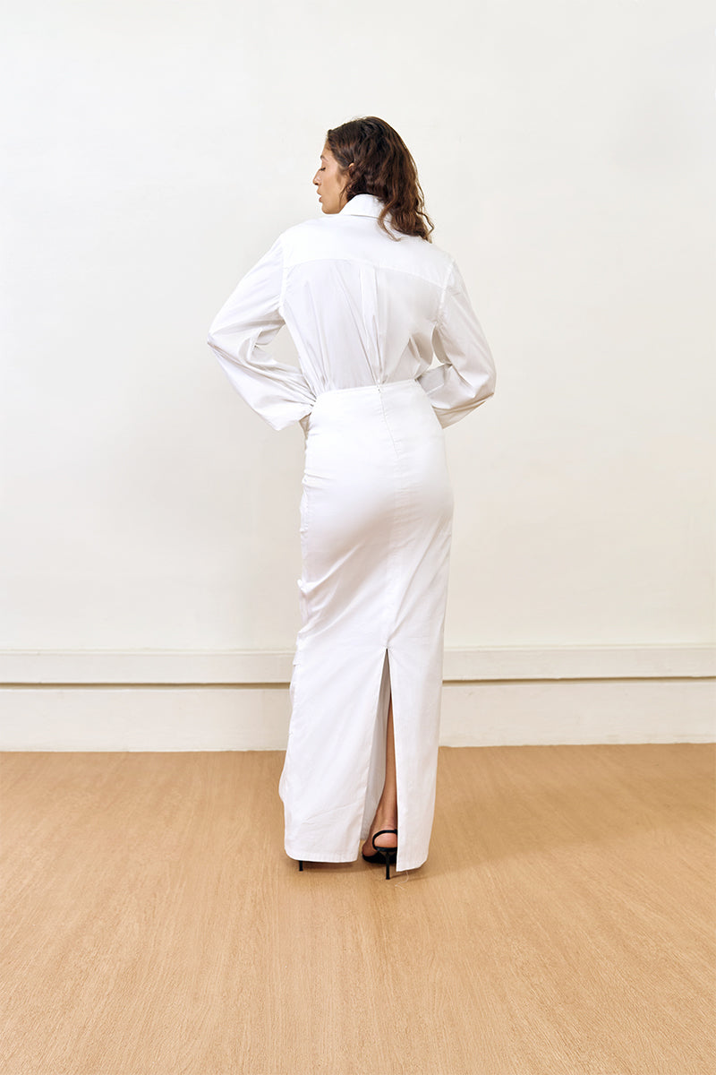 CURTAIN SKIRT IN WHITE - CULT MIA