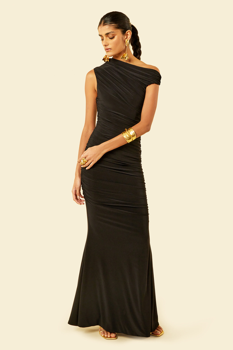 DAHLIA MAXI DRESS IN BLACK - CULT MIA