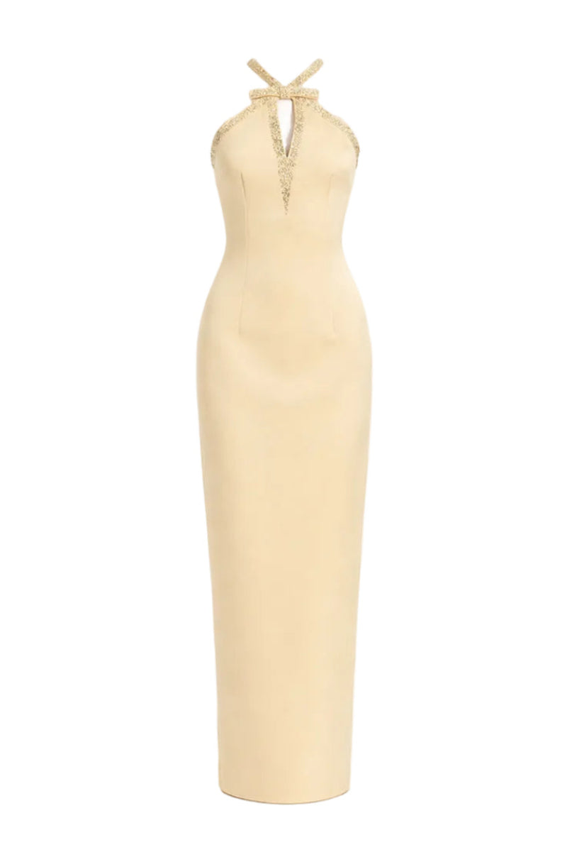 butter yellow flowy maxi dress BUTTER YELLOW MAXI DRESS M