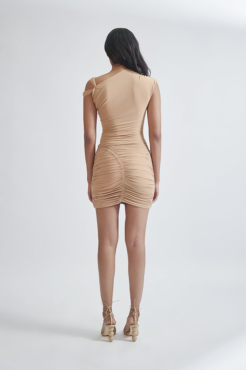 AMADEA HAZELNUT MINI DRESS - CULT MIA