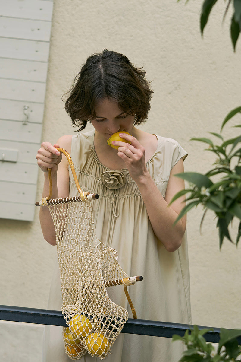 HOLIDAY IN ARLES SILK DRESS IN YELLOW - CULT MIA