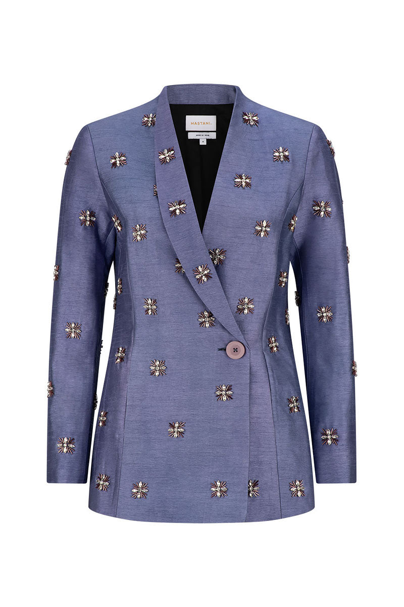 AARIS EMBELLISHED PERIWINKLE BLAZER - CULT MIA
