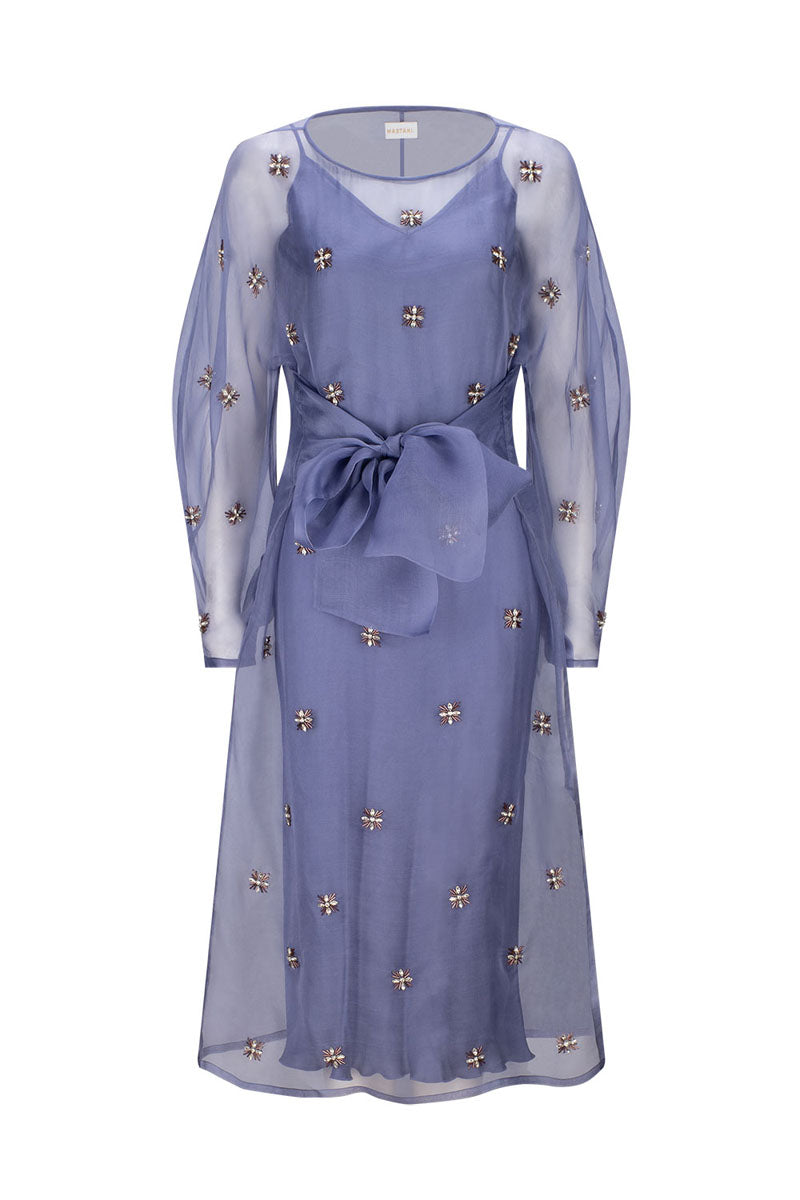 LIBA EMBELLISHED PERIWINKLE DRESS - CULT MIA