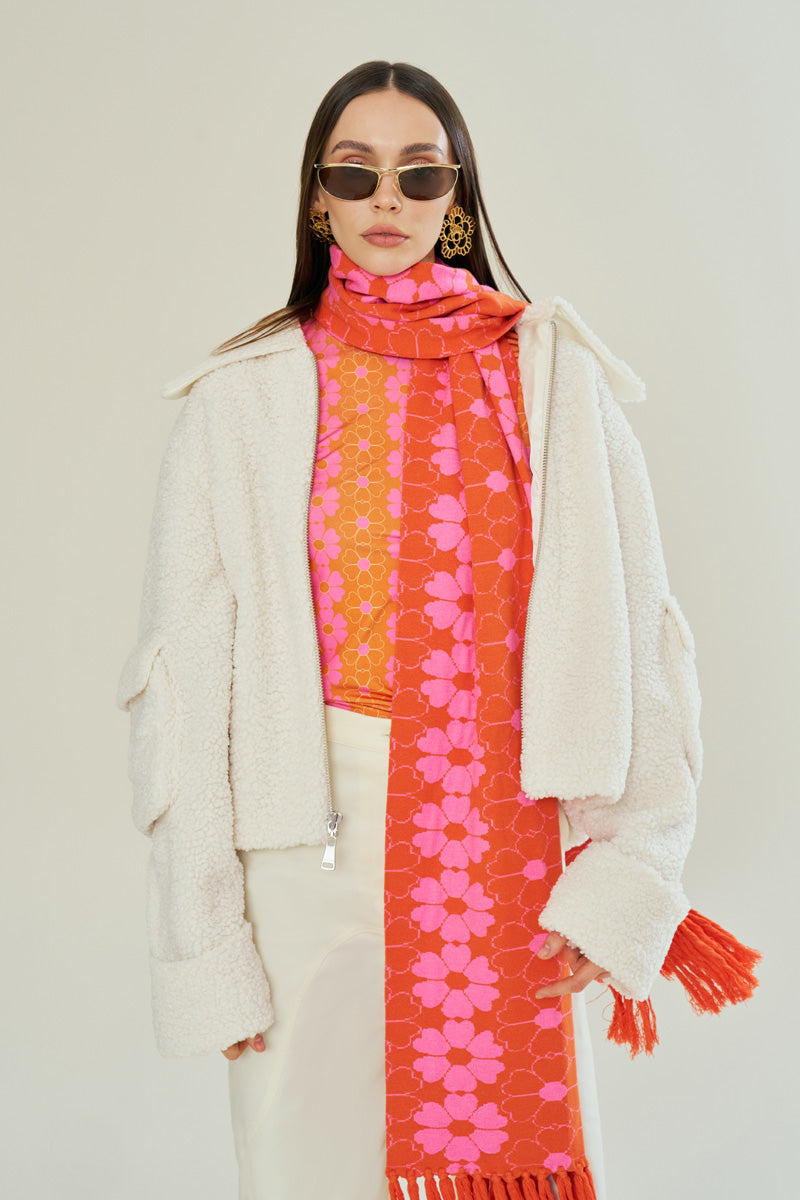 SUN-KISSED FLORAL KNIT SCARF - CULT MIA