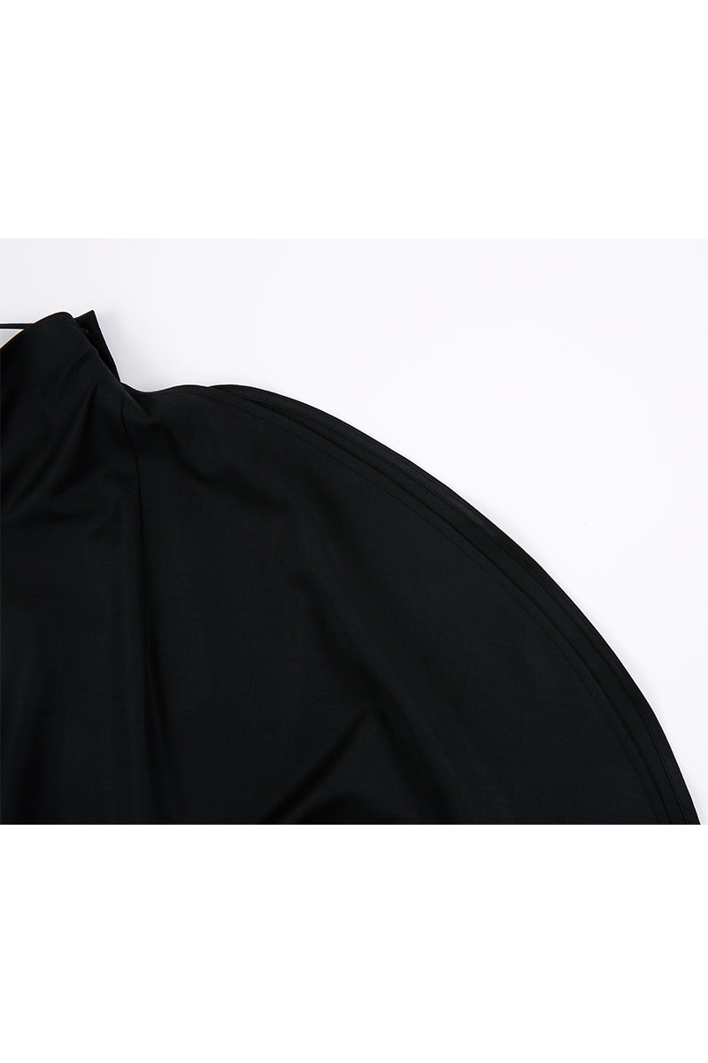 FILANTE CAPE WOOL BLOUSE IN BLACK - CULT MIA