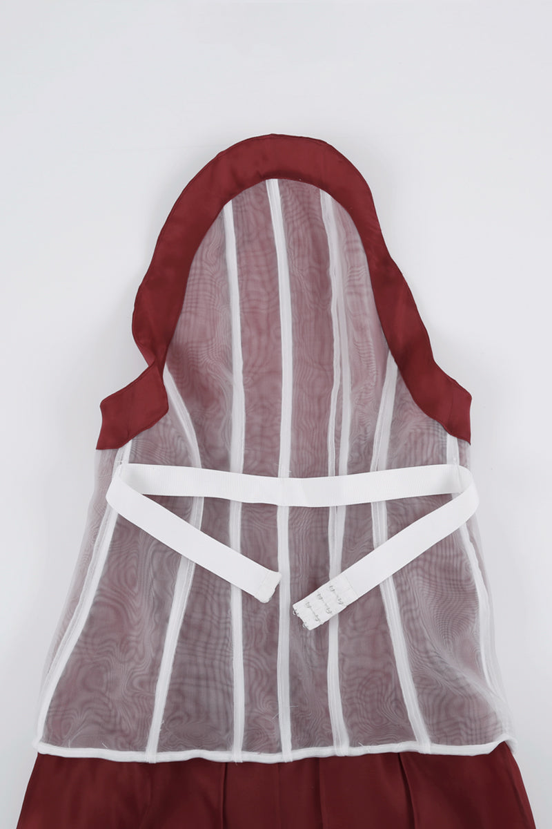 CORSET SILK GOWN IN RED - CULT MIA