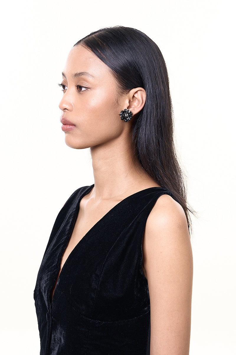 CLEORA IN BLACK EARRINGS - CULT MIA