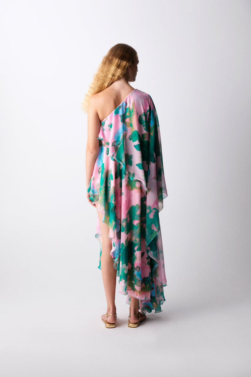 ELLE DRESS IN SOFT PINK AND GREEN - CULT MIA