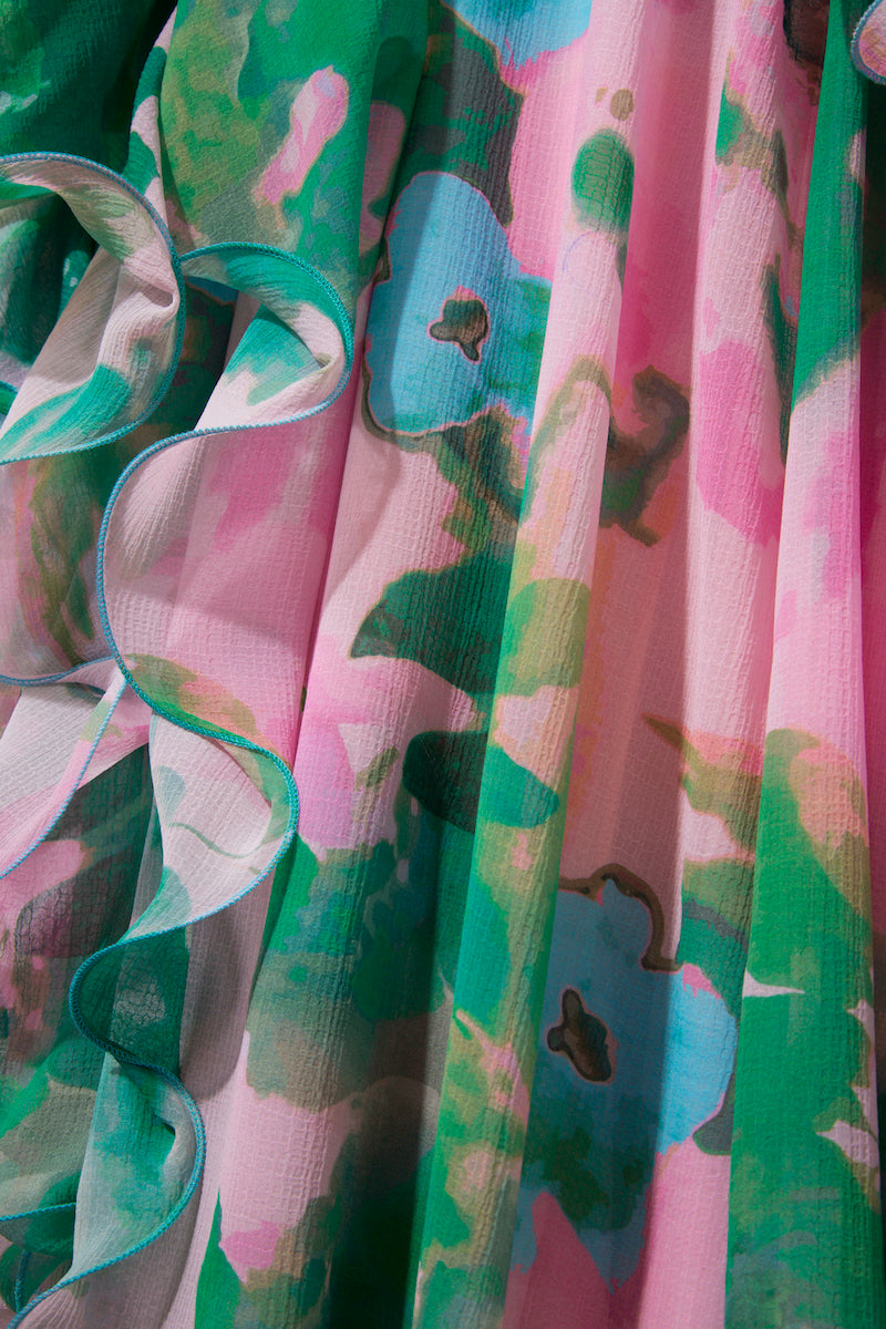 ELLE DRESS IN SOFT PINK AND GREEN - CULT MIA