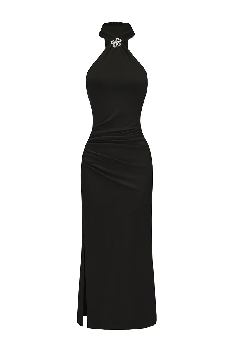 elianna maxi dress Summer Wedding Guest Dress | Elianna One Shoulder Satin Maxi Dress - Lilac