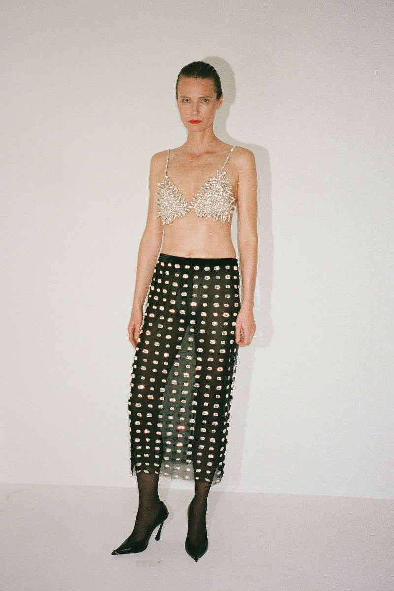 CHANTAL SKIRT MIDI IN BLACK - CULT MIA