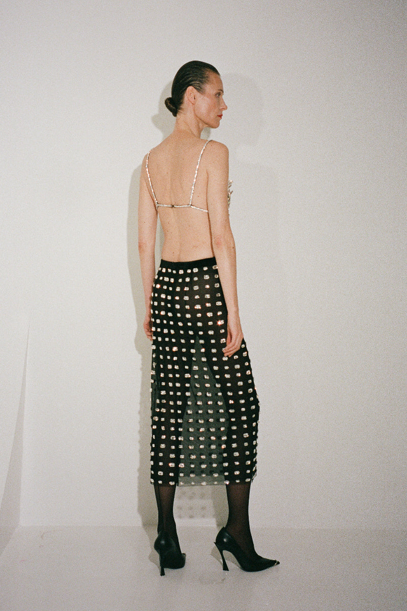 CHANTAL SKIRT MIDI IN BLACK - CULT MIA