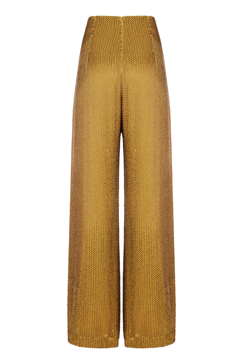 BUGLE BEAD WIDE LEG PANT IN OLIVE - CULT MIA