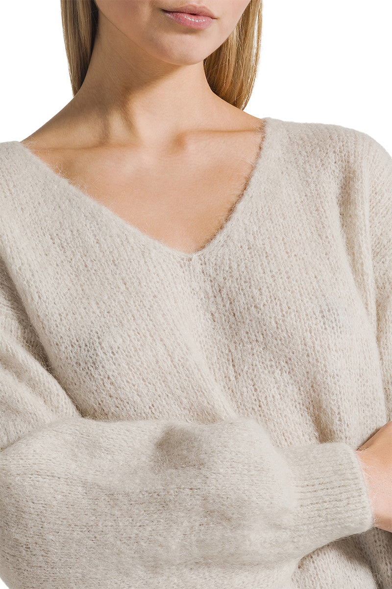 MILANA LONG SLEEVE ALPACA PULLOVER IN BEIGE - CULT MIA