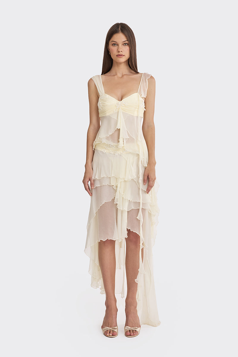 FAIRY LACE MINI TOP IN LIGHT YELLOW - CULT MIA