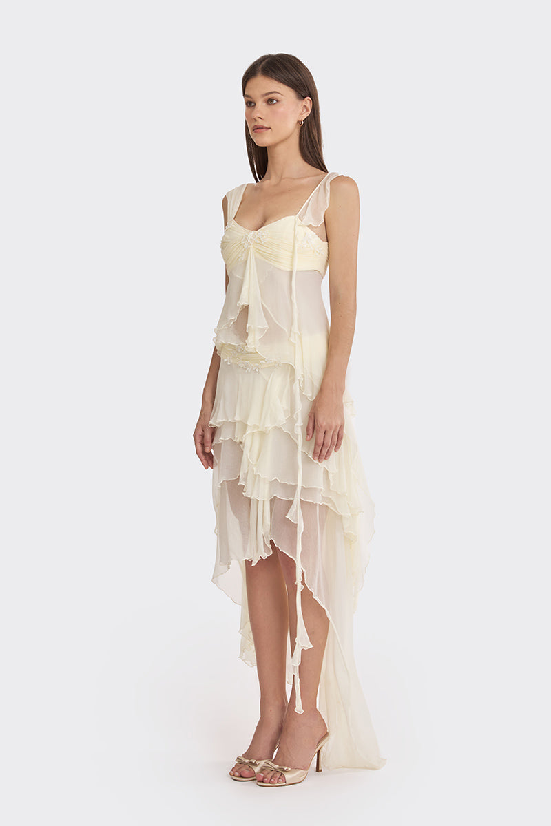 FAIRY LACE MINI TOP IN LIGHT YELLOW - CULT MIA