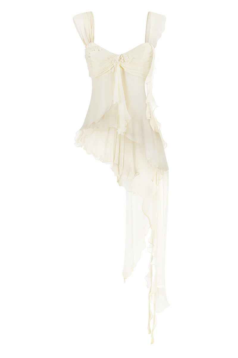FAIRY LACE MINI TOP IN LIGHT YELLOW - CULT MIA