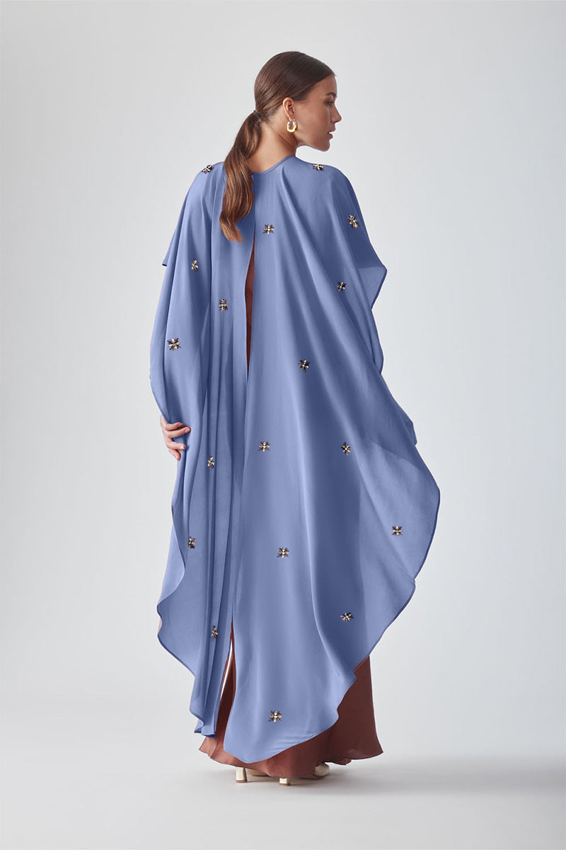 FIZA EMBELLISHED PERIWINKLE CAPE - CULT MIA