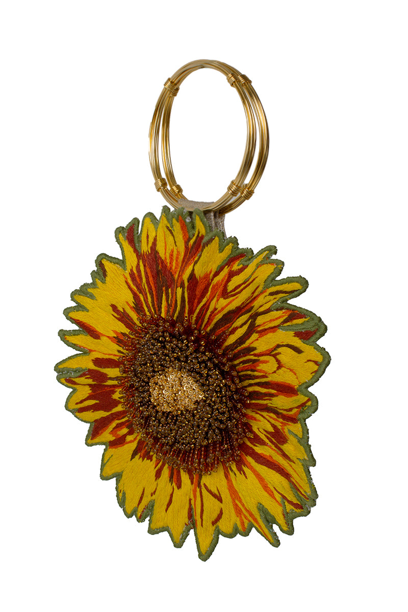 GRAND SUNFLOWER FLAPPER TOP HANDLE BAG - CULT MIA