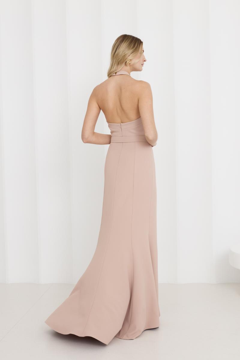 GISEL DUSTY ROSE OFF-SHOULDER LONG EVENING DRESS - CULT MIA