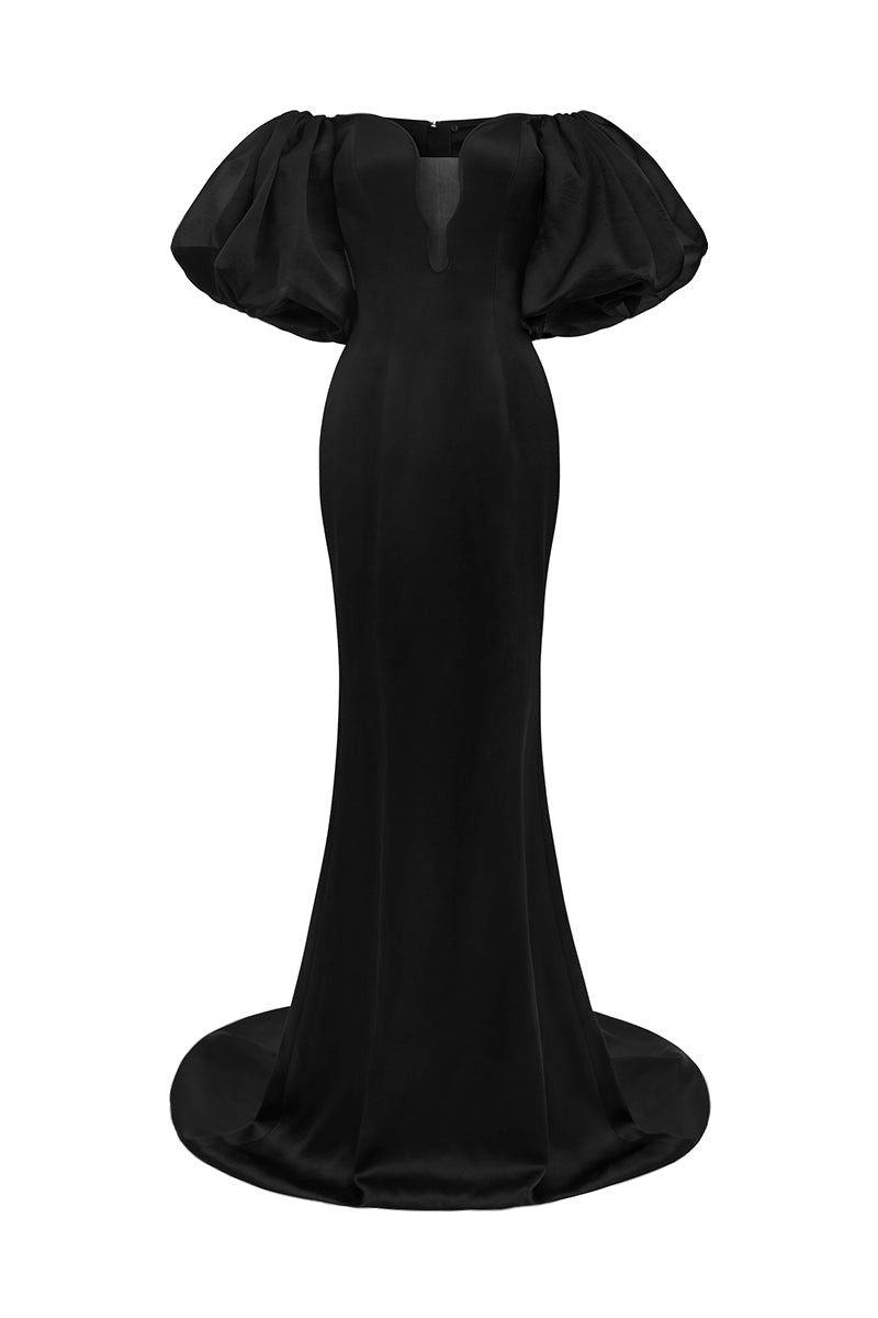 RAVEN'S OFF-SHOULDER SATIN GOWN - CULT MIA