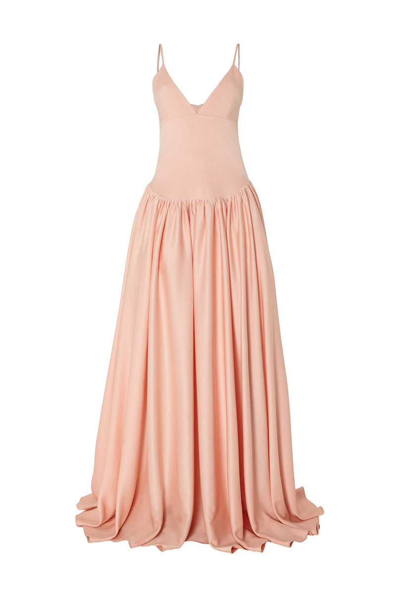 peach elegant dress Peach Ball Gown Stage Evening Dress RS202101 Size 14