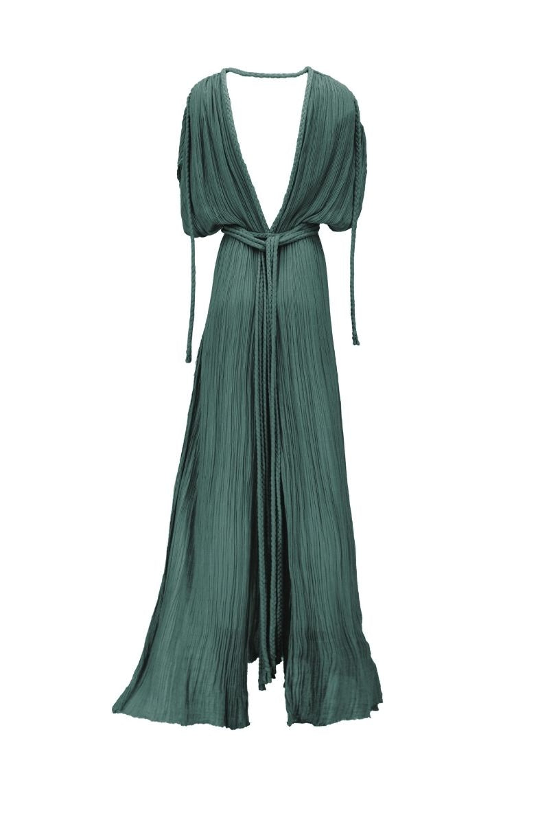 ERA DUSTER MAXI DRESS IN EMERALD - CULT MIA