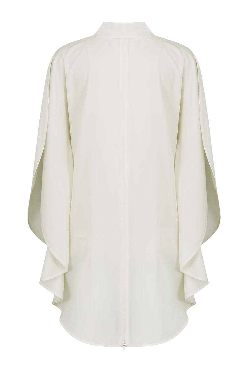 FILANTE CAPE WOOL BLOUSE IN IVORY - CULT MIA