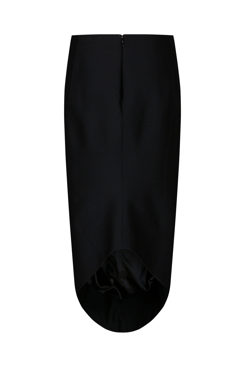 MORPH WOOL SILK SKIRT IN BLACK - CULT MIA