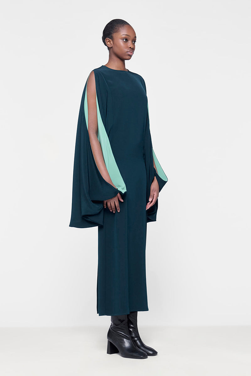 CONTRAST COLOUR MAXI SLEEVE KAFTAN - CULT MIA