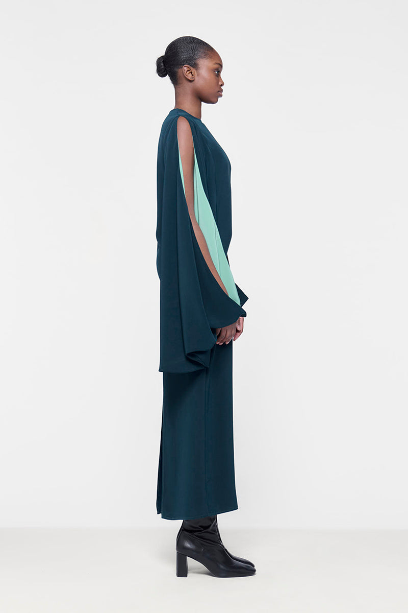 CONTRAST COLOUR MAXI SLEEVE KAFTAN - CULT MIA