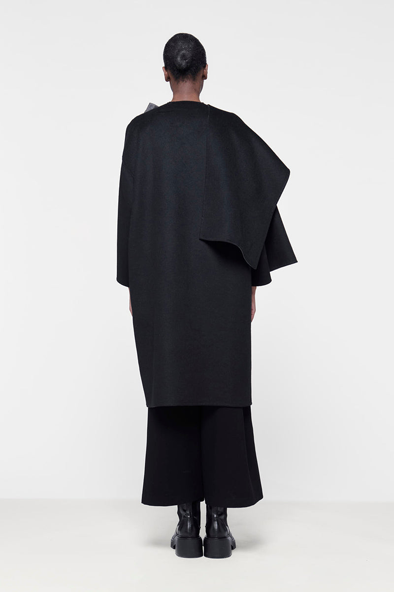 REVERSIBLE CACOON COAT WITH SCARF - CULT MIA