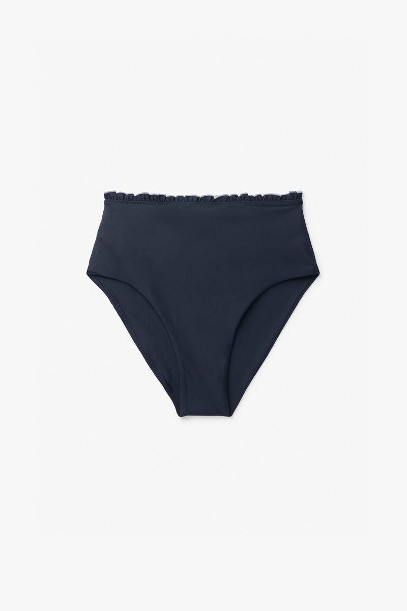 DEEP BIKINI TOP AND HIGH BIKINI BOTTOM IN NAVY - CULT MIA