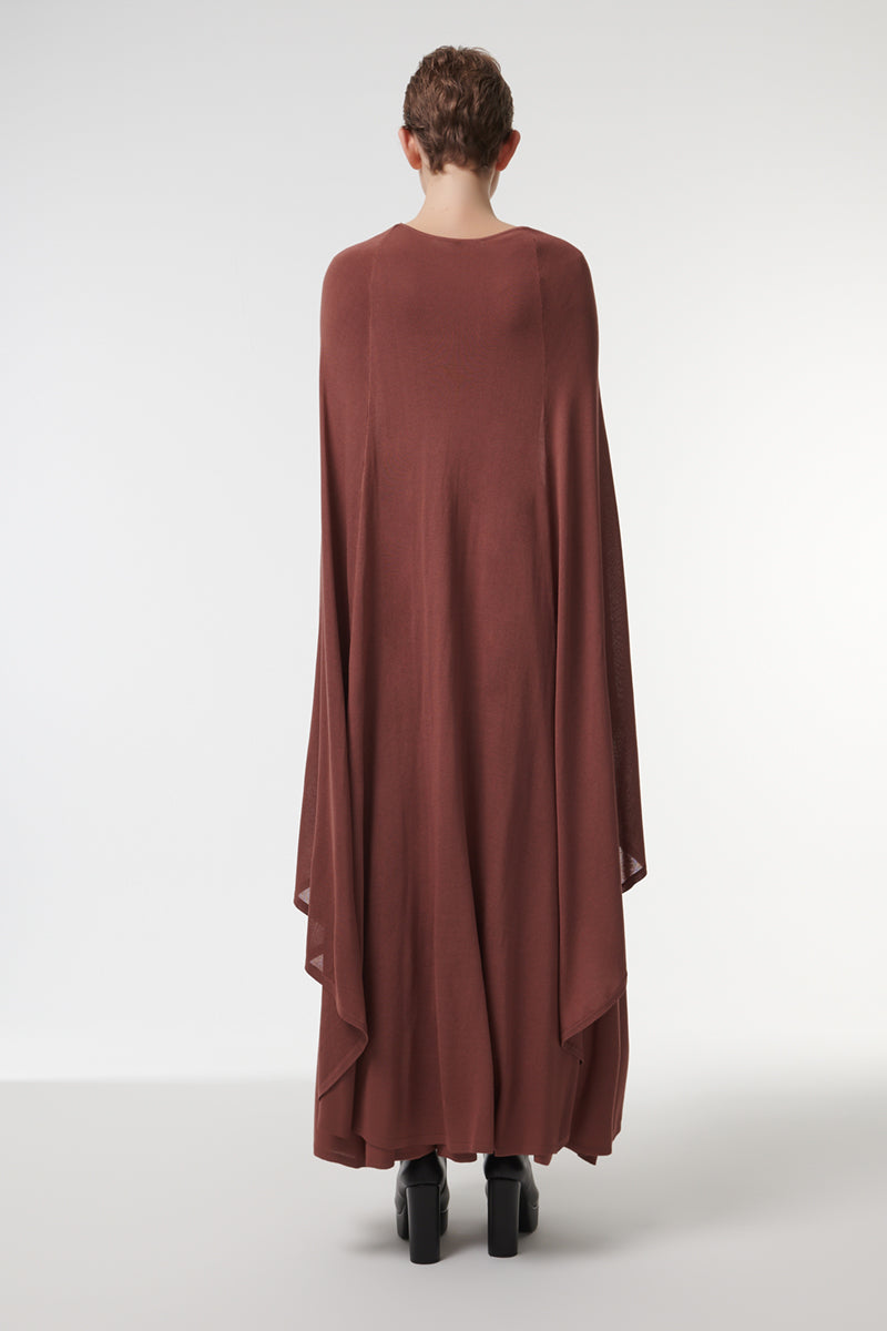KNITTED CAPE IN BROWN - CULT MIA