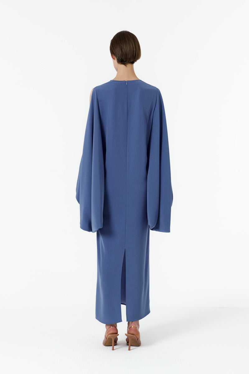 COLOR-CONTRAST SLEEVE KAFTAN IN BLUE - CULT MIA