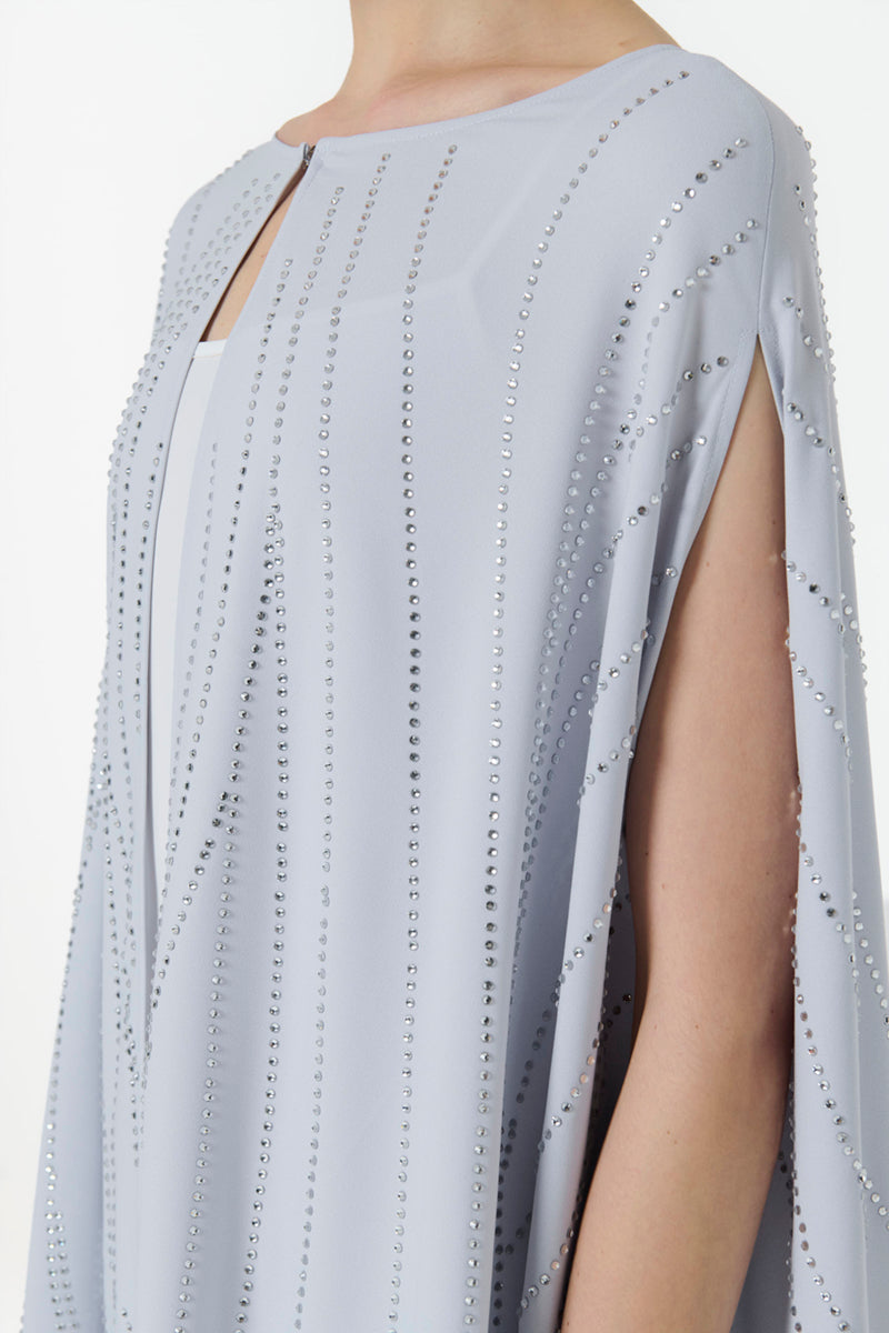EMBELLISHED CAPE IN BLUE - CULT MIA