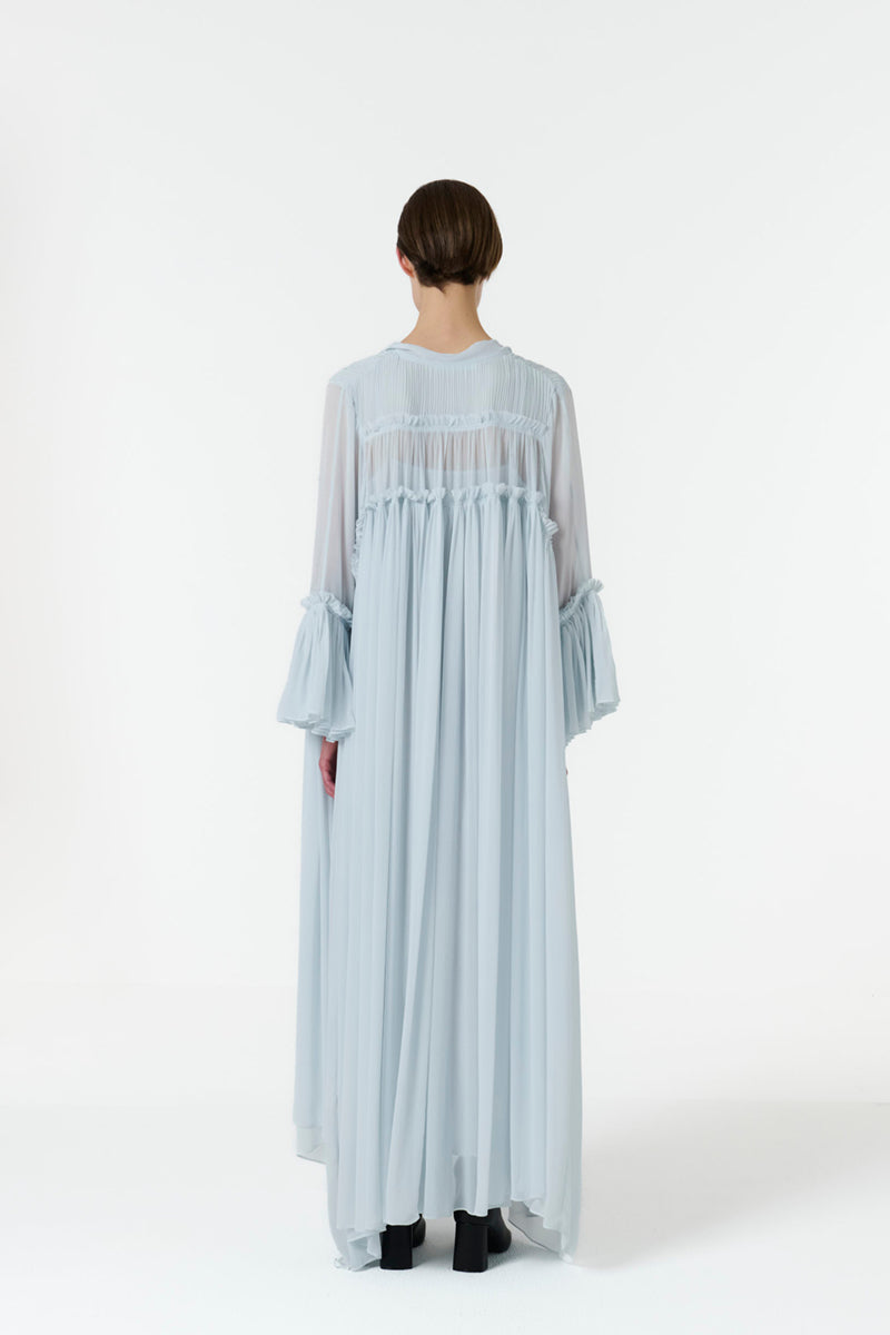 FRILL DETAILED KAFTAN IN BLUE - CULT MIA