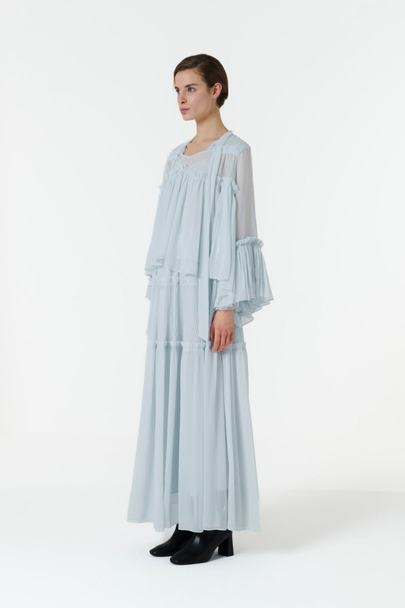 FRILL DETAILED TOP IN BLUE - CULT MIA