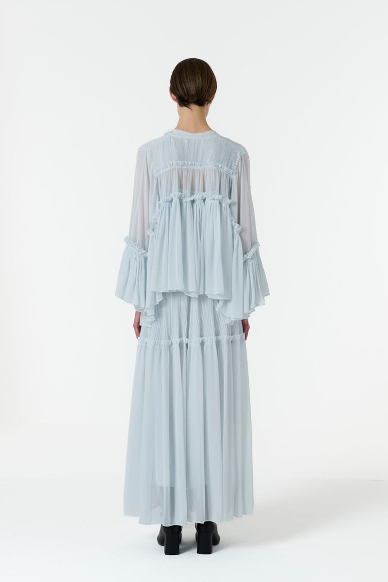 FRILL DETAILED TOP IN BLUE - CULT MIA