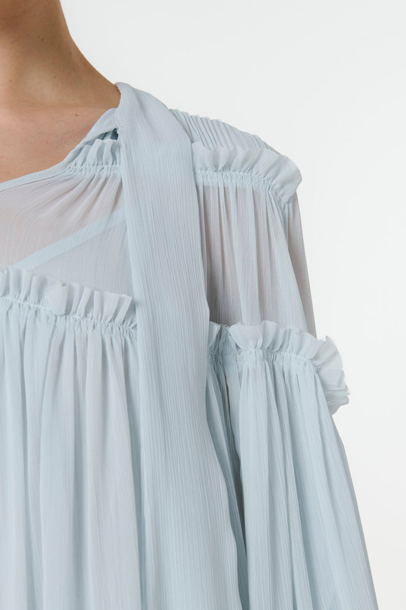 FRILL DETAILED TOP IN BLUE - CULT MIA