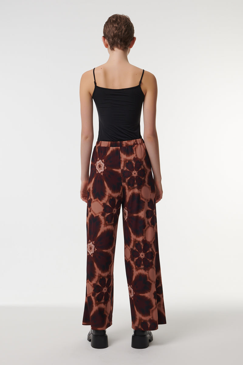 PRINTED WIDE-LEG TROUSERS IN PURPLE - CULT MIA