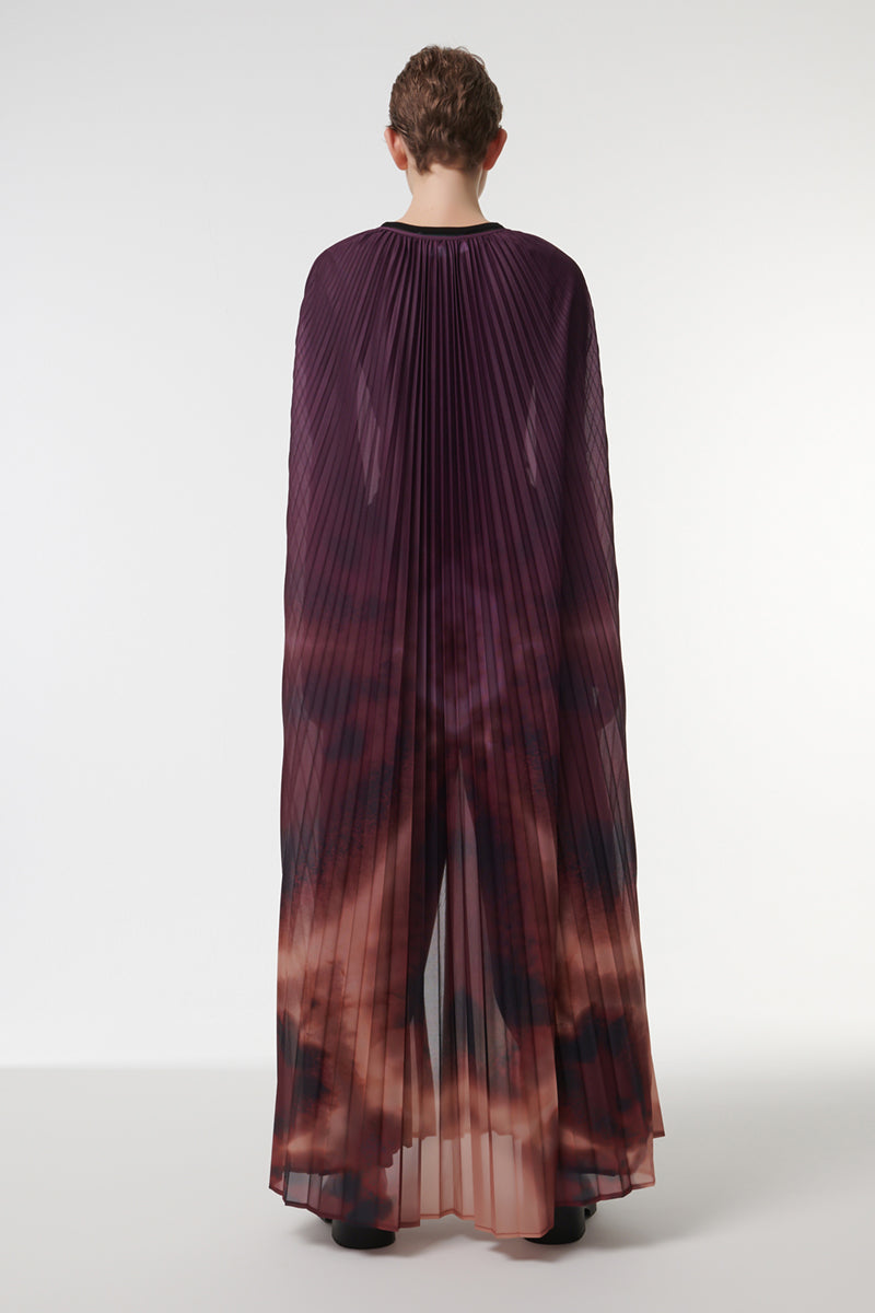 PRINTED PLEATED CAPE IN PURPLE - CULT MIA