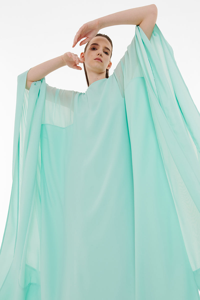 CHIFFON PANEL DETAIL KAFTAN - CULT MIA