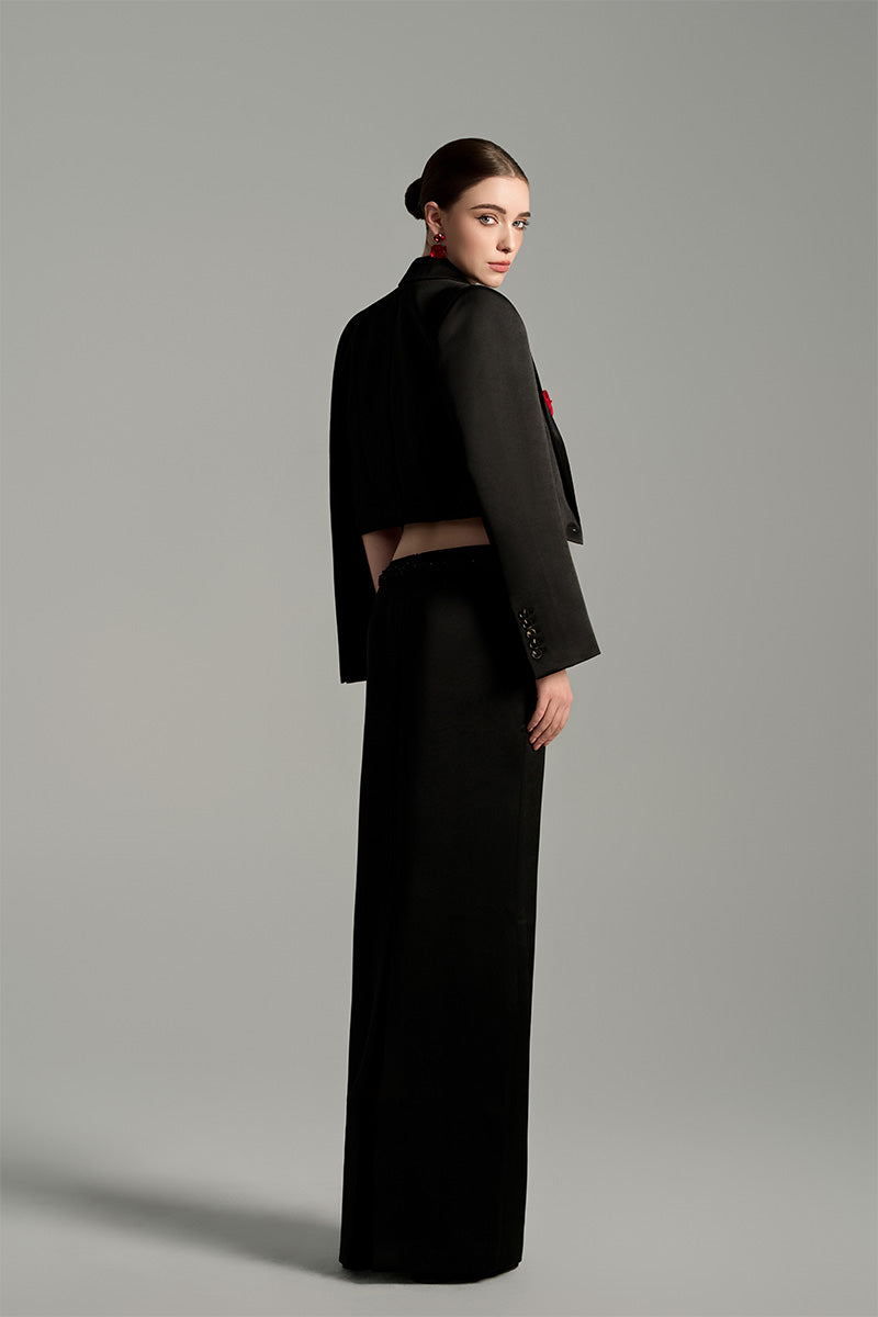 CROPPED OPEN FRONT BLAZER - CULT MIA