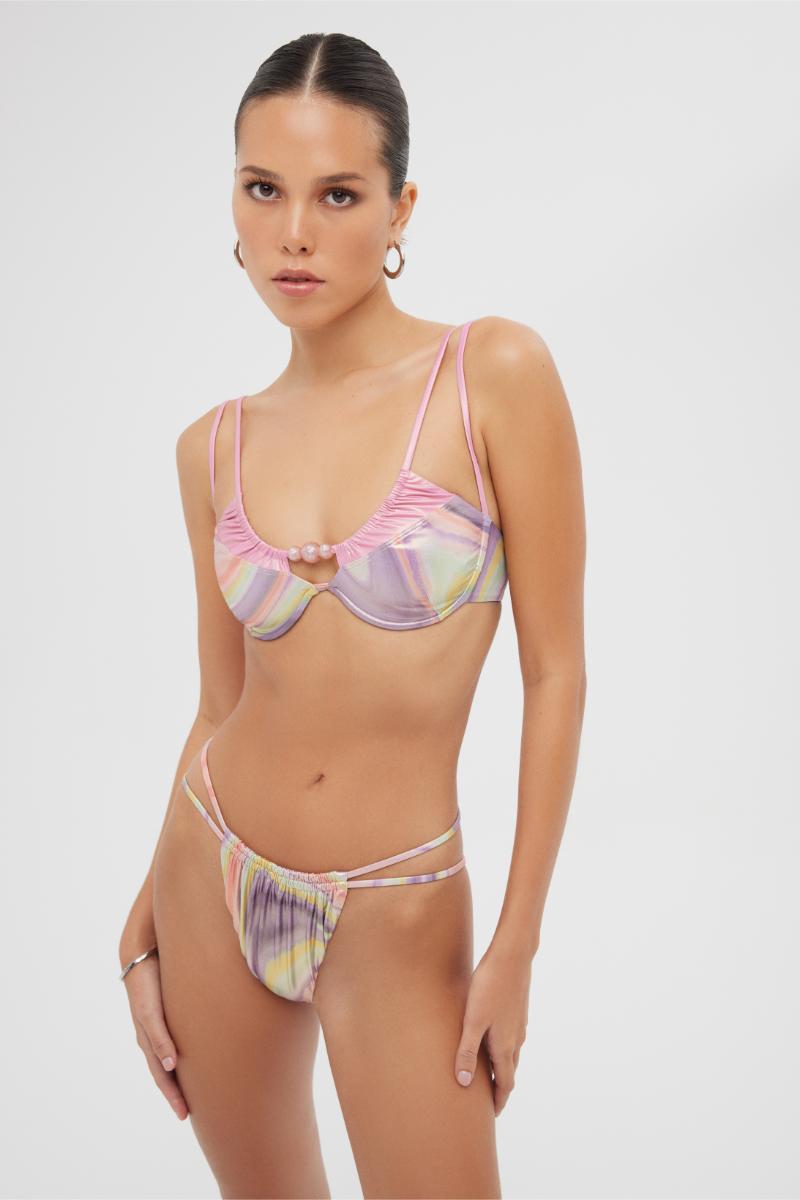 HELIOS BIKINI SET IN PINK PRINT - CULT MIA