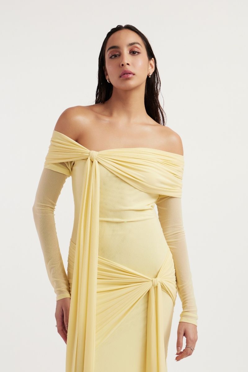 HELOISE BUTTER YELLOW MAXI DRESS - CULT MIA