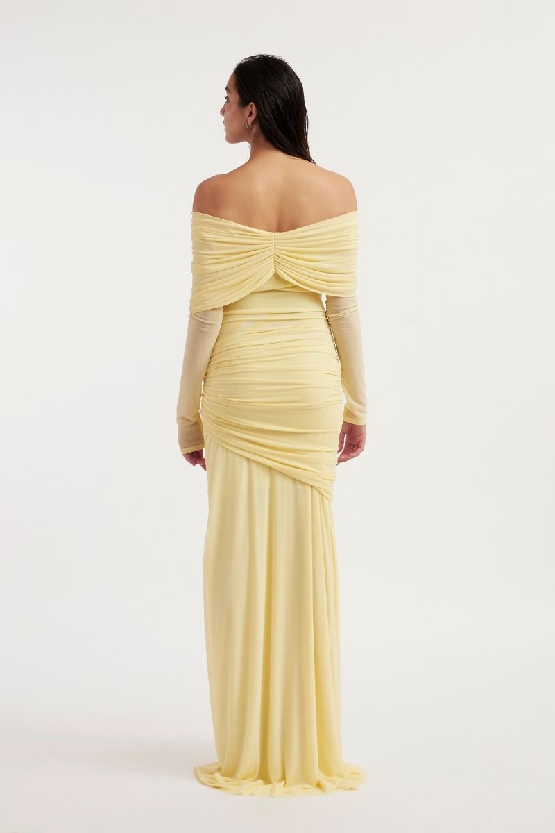 HELOISE BUTTER YELLOW MAXI DRESS - CULT MIA