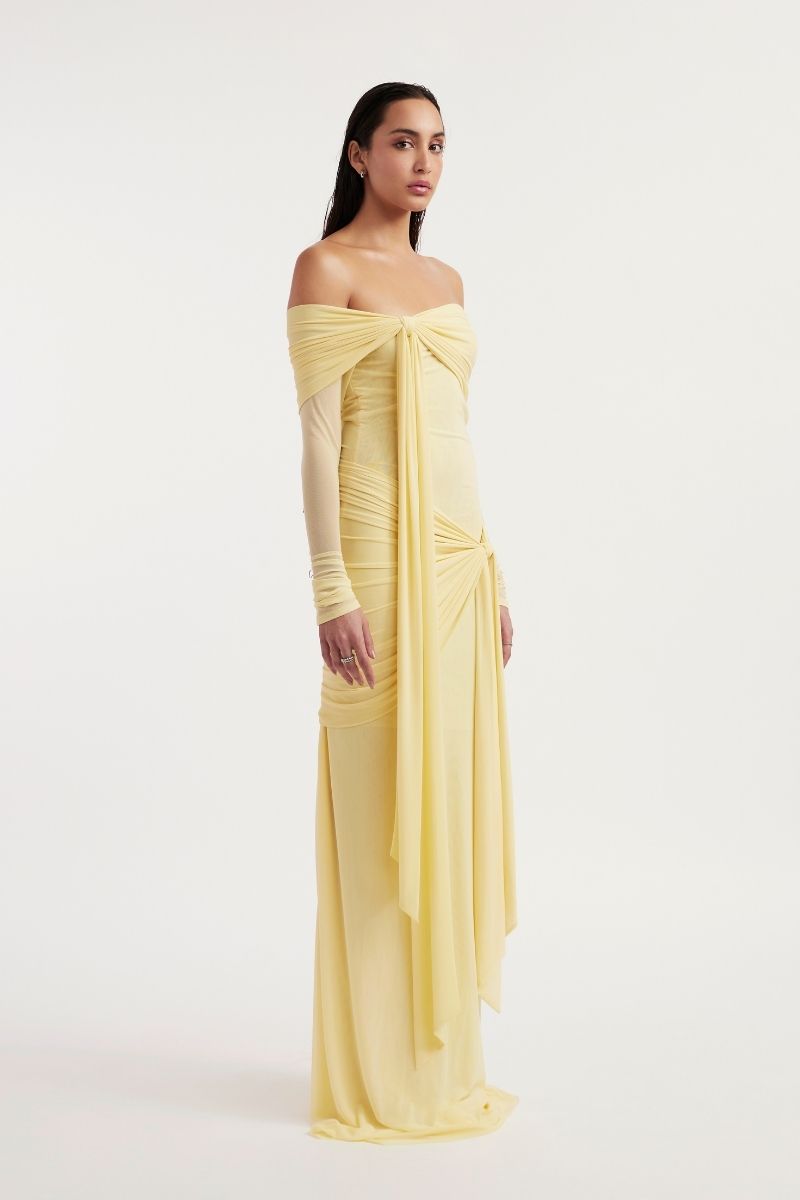 HELOISE BUTTER YELLOW MAXI DRESS - CULT MIA