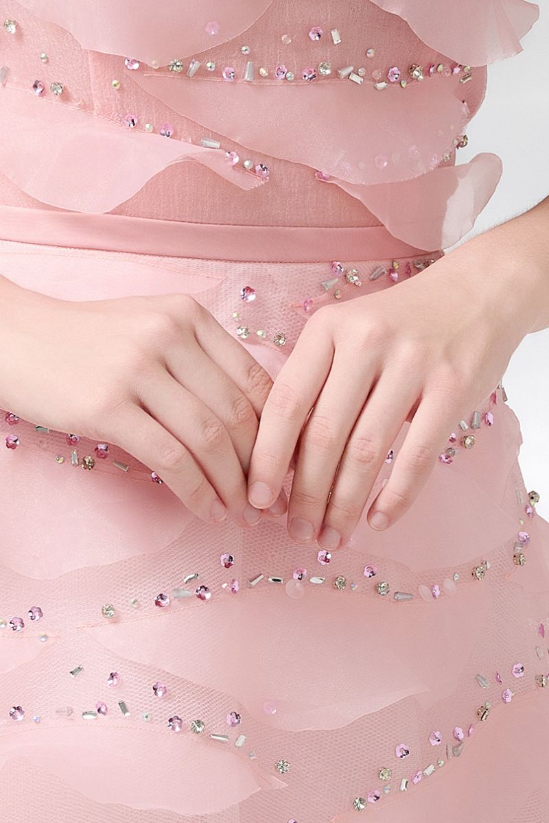 STRAPLESS LIGHT PINK MAXI DRESS - CULT MIA
