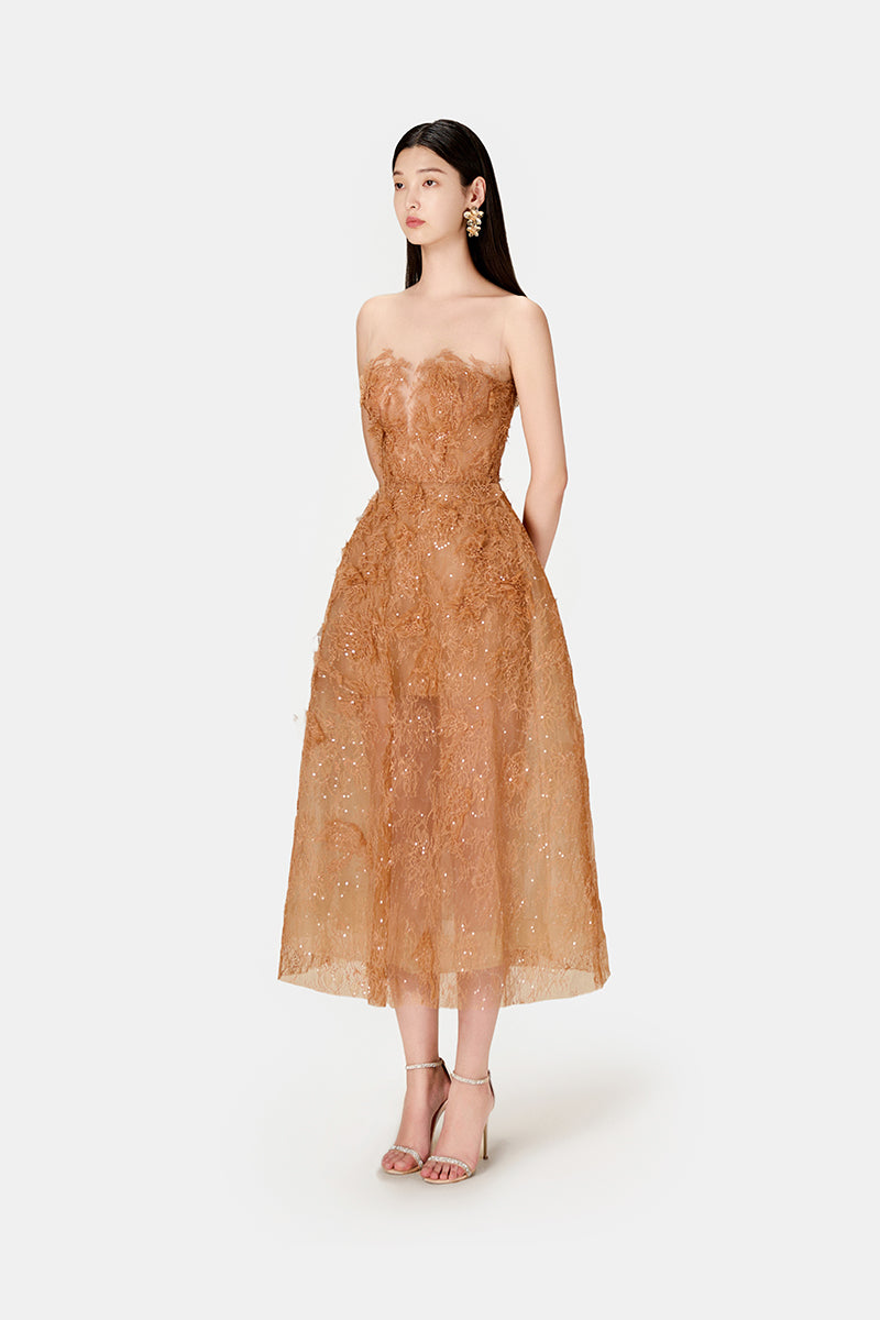 HONEY BEADED LACE DRESS - CULT MIA